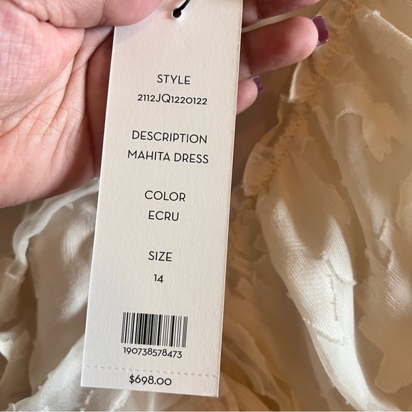 Veronica Beard Mahita Silk Blend Ruffle Dress Size 14 NWT - Picture 10 of 16